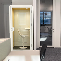 Cabine téléphonique acoustique individuelle STC 35dB+ – Installation facile, cabine insonorisée préfabriquée modulaire pour bureau, poste de travail privé, hôtel, avec LED