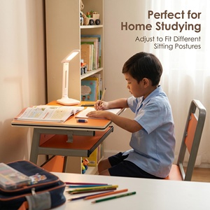 Conjunto de Escritorio y Silla Escolar Ajustable y Resistente con Tablero Ancho y Grueso, Patas Antideslizantes, Muebles para Aula y Centro de Capacitación - Product Image 4