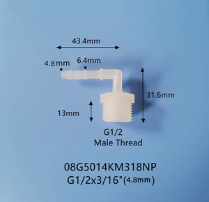 ข้อต่อท่อโพลีโพรพิลีนแบบกำหนดเอง OEM ข้อต่อท่อพลาสติก NPT ข้อต่อสายลม 90 องศา รุ่น G รูปทรงกลม - Product Image 5