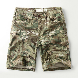 Pantalones Cortos Cargo de Camuflaje Transpirables de Poliéster y Algodón para Hombre, Estilo Europeo Americano, de Cintura Media, Tejidos, Casuales, Tallas Grandes - Product Image 4