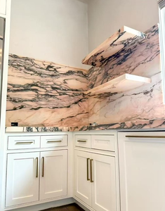 แผ่นหินอ่อน Calacatta Rosa สีชมพูอ่อนธรรมชาติ สำหรับการออกแบบตกแต่งภายในที่หรูหรา - Product Image 5