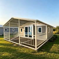 Maison préfabriquée modulaire pliable à ailes extensibles, conteneur habitable portable pour villas de villégiature et camps
