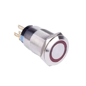pequeño interruptor de led Suppliers-HABOO-Interruptor de botón momentáneo de 19mm con interruptor de metal de encendido y apagado a prueba de agua IP67