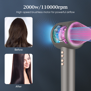 ไดร์เป่าผมความเร็วสูง 2000 วัตต์ 110,000 รอบต่อนาที เสียงเบา ระดับมืออาชีพ พร้อมไอออนลบ แบบไร้ใบพัด สำหรับใช้ในร้านเสริมสวย - Product Image 5