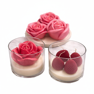 Vela Aromática de Cera de Soya en Frasco de Vidrio con Diseño Floral NF Lauren, Hecha a Mano, Ecológica, de Larga Duración, con Aroma a Rosa y Fresa, Regalo de Boda de Lujo - Product Image 2
