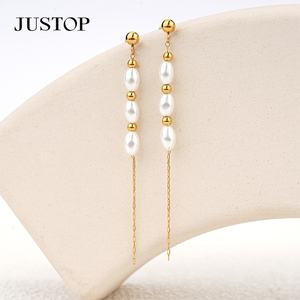 Wholesale Custom Justop BSCI Certified Stainless Steel <b>Pearl</b> Trendy Earrings Bracelet Necklace <b>Jewelry</b> <b>Set</b> - Product Image 1