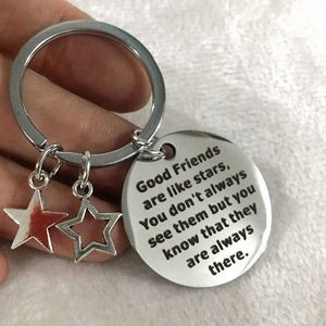 Porte-clés personnalisé en acier inoxydable, cadeaux d'amitié, les bons amis sont comme <span class=keywords><strong>des</strong></span> étoiles, arc-en-ciel, autres porte-clés, breloques, cadeaux pour amis - Product Image 5
