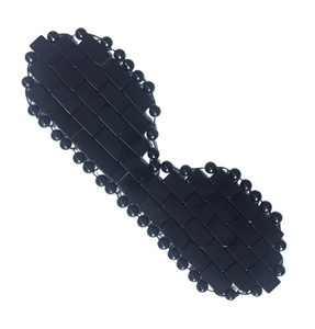 Factory Supply Natural Obsidian Jade Eye Mask Hand Woven Cooling Stone Eye Cover to Relieve Eye Fatigue & Under Eye Puffiness - Product Image 1