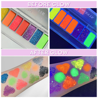 10 couleurs néon fard à paupières Eyeliner paillettes fard à paupières lumineux avec pinceau maquillage Fluorescent ombre à paupières