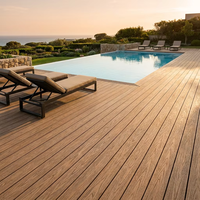 Plancher modulaire préfabriqué en composite bois-plastique traité pour plateforme de camping extérieure et support de tente