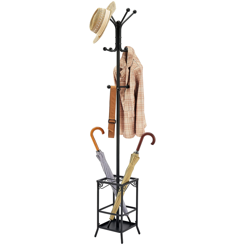 Coat Rack Freestanding Entryway Umbrella Holder
