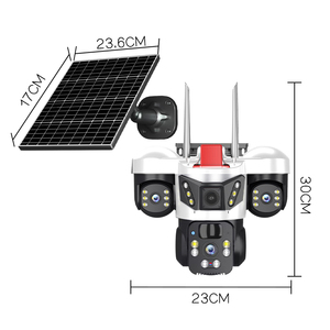 Ống kính kép 4G năng lượng mặt trời Máy ảnh không dây ngoài trời máy ảnh năng lượng mặt trời cctv Wifi Mạng Home an ninh Hệ thống màn hình V380 <span class=keywords><strong>Pro</strong></span> P2p ip camera - Product Image 5