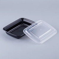 Conteneurs alimentaires en plastique réutilisables et jetables avec couvercle, compatibles micro-ondes et congélateur, vente en gros