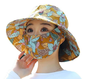 Summer Millinery Floral Working Sun Mask One Breathable Sun Hat Dustproof UV Fisherman Hat Clothing and Accessories - Product Image 1