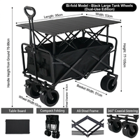 Chariot de camping pliable tout-terrain robuste, capacité de charge 360 kg, chariot utilitaire extérieur en aluminium industriel pour le shopping