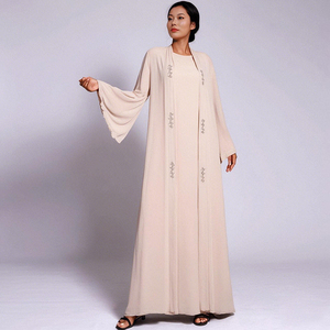 Ramadan EID Islamic Abaya Set 2 Piece: Frente Aberta Diamante <span class=keywords><strong>Cardigan</strong></span> Vestido para Modestas Mulheres Muçulmanas - Product Image 6