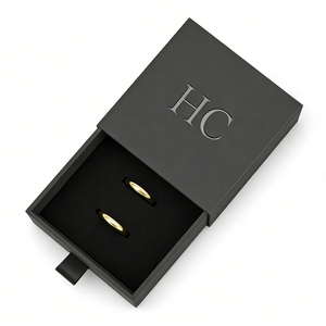 กล่องใส่แหวนหมั้น ดีไซน์หรูหรา สัมผัสนุ่ม กล่องโชว์เครื่องประดับแบบลิ้นชัก บุผ้ากำมะหยี่ ปั๊มลายเฉพาะจุด โลโก้สั่งทำได้ โรงงานผลิตโดยตรง - Product Image 4