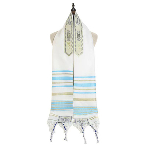 Talit prière châle Talit avec sac chrétien messianique gland prière écharpe <span class=keywords><strong>arabe</strong></span> bleu violet écharpes pour femmes hommes - Product Image 4