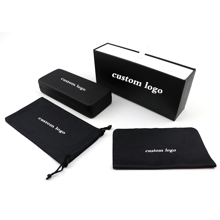 luxury eyeglasses cases bags pu leather hard spectacle glasses sunglasses case custom logo and packaging with box for set