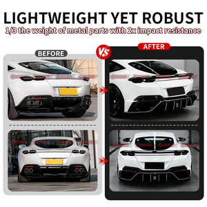 อะไหล่รถยนต์ราคาสุดคุ้ม ชุดแต่งสไตล์ MSY คาร์บอนไฟเบอร์แห้ง สำหรับกันชนหลัง Ferrari Roma - Product Image 3