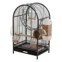Cage à oiseaux rectangulaire intégrée en fer thermolaqué, emballage solide, conception anti-évasion, style luxueux, plateau en plastique pour perroquets