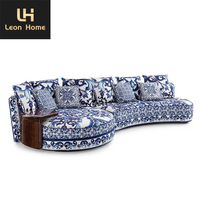 Ensemble de canapés de luxe modernes en tissu de style italien avec table basse latérale, meubles de salon, canapés