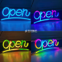 Señalización de neón LED abierta, logotipo 2D personalizado para decoraciones de Bar/tienda, iluminación 3D, letrero de neón publicitario para iluminación y dirección de tienda