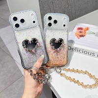 Nouvelle Coque de Téléphone à Paillettes avec Miroir de Maquillage et Dragonne, Protection d'Objectif d'Appareil Photo pour iPhone 17 Pro Max