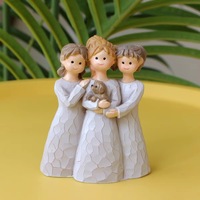 Statue personnalisée de trois filles pour cadeau, figurine décorative pour la maison, cadeaux pour la maison, statue décorative, figurine d'ange