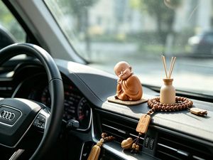 Linda estatua de resina de pequeño <span class=keywords><strong>monje</strong></span>, figurita de Buda bebé tímido y risueño para decoración zen de mesa o salpicadero de coche, regalos artesanales de resina. - Product Image 3