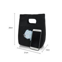 Sac isotherme de déjeuner portable, écologique, durable, élégant, en aluminium noir, imperméable, avec personnalisation OEM/ODM