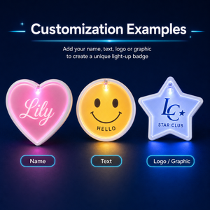 Badge LED lumineux personnalisé en <span class=keywords><strong>plastique</strong></span> pour l'identification, idéal pour les conférences et les salons professionnels - Product Image 4