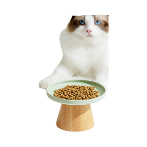 Bol <span class=keywords><strong>pour</strong></span> animaux de compagnie en céramique et bois, élégant, surélevé, incliné, antidérapant, imperméable, avec support en bois, <span class=keywords><strong>pour</strong></span> <span class=keywords><strong>chat</strong></span> et chien - Product Image 4