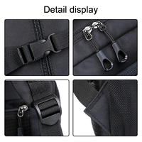 Sac à dos unisexe en Oxford noir avec fermeture éclair, logo personnalisé rapide, étanche, pour camping et sport, avec port USB et bretelles réglables, OEM ODM
