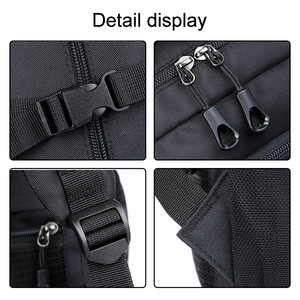Sac à dos unisexe en Oxford noir avec fermeture éclair, logo personnalisé rapide, étanche, pour camping et sport, avec port USB et bretelles réglables, OEM ODM - Product Image 4