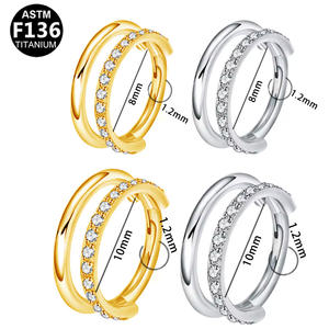 Gaby ASTM F136 टाइटेनियम नाक भेदी जेड पट क्लिकर तितली नाक के छल्ले घेरा titaniuo के लिए महिलाओं भेदी चेहरा शरीर के गहने - Product Image 3