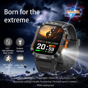 นาฬิกาสมาร์ทวอทช์ HT46 รุ่นทนทาน แบตเตอรี่ขนาดใหญ่ 1200mAh หน้าจอ HD 2.01 นิ้ว กันน้ำ IP68 รองรับการโทรแบบไร้สาย นาฬิกาสำหรับเล่นกีฬากลางแจ้ง - Product Image 2