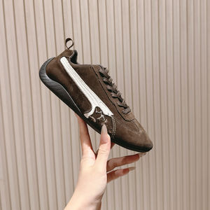 Zapatillas Bajas de Gamuza Marrón de Alta Calidad al por Mayor con Franja Lateral Blanca, Calzado Casual de Carreras, Proveedor a Granel - Product Image 6