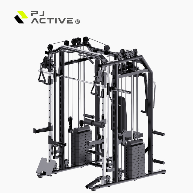 PINJIAN Commercial and Home Fitness Smith Machine Multi-Function Gym Equipment Double Person Smith Machine for Strength Training