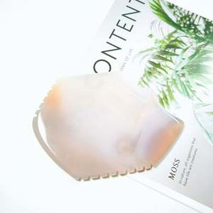 DIY gema logotipo personalizado ágata gris estiramiento facial mariposa Jade masaje Gua Sha amatista herramienta cristal de cuarzo - Product Image 2