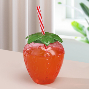 Verres <span class=keywords><strong>à</strong></span> fraises en plastique Offre Spéciale verres <span class=keywords><strong>à</strong></span> cocktail pour boissons au vin Tasses <span class=keywords><strong>à</strong></span> boisson transparentes en forme de fraise avec <span class=keywords><strong>paille</strong></span> - Product Image 3