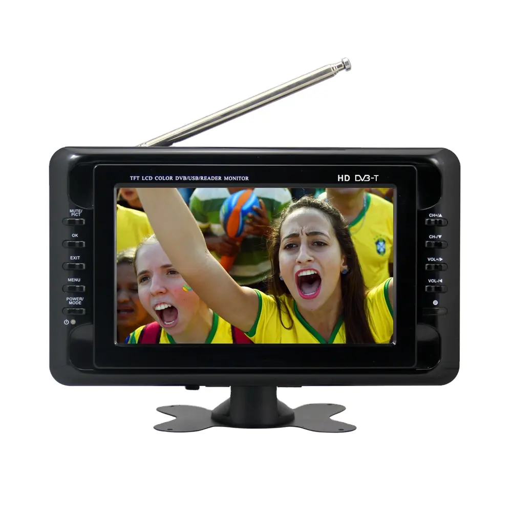 Mini télévision lcd portable Rechargeable par batterie, écran plat de 10 pouces, pour voiture, tv numérique de poche, à bas prix, dvb-t, atsc, isdb-t, 12v