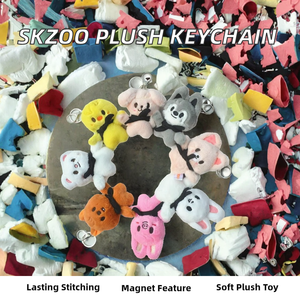 <span class=keywords><strong>ATE</strong></span> Portachiavi Magnetico per Frigorifero in Tessuto Super Morbido da 10 cm, in Peluche e Cotone PP, Ricamato, con Coniglio Stray Kids, Souvenir da Concerto - Product Image 2