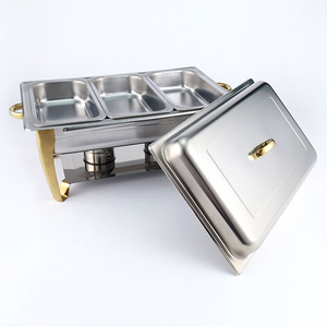 UIWS Réchaud à buffet en acier inoxydable doré de 11 L, alimenté à l'alcool, pour événements de restauration et réceptions de mariage - Product Image 6