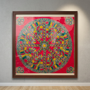 Pintura Decorativa Hecha a Mano en 3D de Metal, Estilo Madhubani de Bihar, Arte Folclórico Tradicional Indio de Jharkand 7649 - Product Image 5