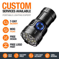 Helius Nouvelle Lampe Torche Tactique Rechargeable Multifonctionnelle à 8 LED, Mini, Super Lumineuse et Puissante
