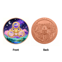 Badge Rond Métallique Gothique Personnalisé en Cuivre Vieilli avec Relief 3D, Pièce Commémorative de Défi pour Cadeau Souvenir