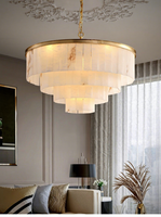Lustre en laiton blanc style artistique, luminaire d'intérieur unique pour salon, chambre à coucher, salle à manger