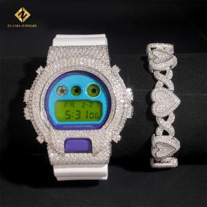 ลดกระหน่ำเย็น Dw6900ดูอุปกรณ์เสริมและชิ้นส่วนเครื่องประดับฮิปฮอป925สีเงิน VVS D Moissanite เพชร - Product Image 1