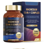 Capsules de glycinate de magnésium, complément vitaminique, complexe 12 en 1, soutien du métabolisme énergétique, utilisation pour adultes